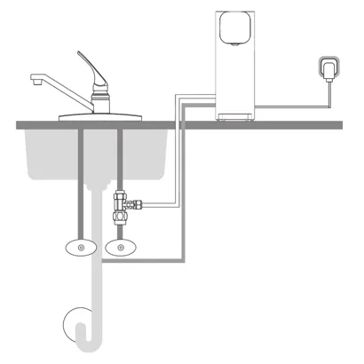 Installation einer Auftisch Anlage mit Leitung