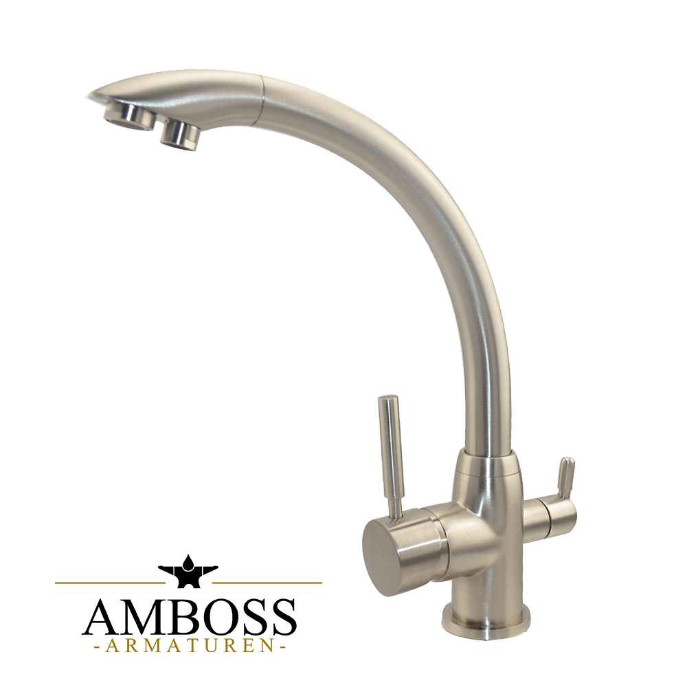 3 Wege Armature Aqua Curve - Matt für Osmoseanlagen